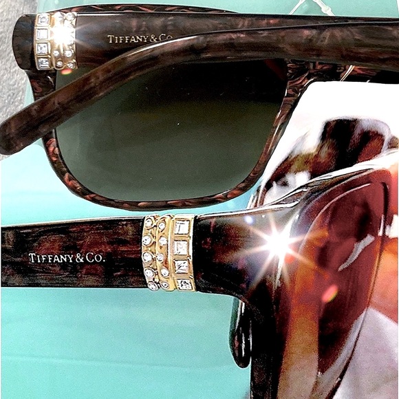 Nwt, Authentic Tiffany & Co. 8160/3B Elegant Pearl Brown Marbled Sunglasses - Picture 1 of 16